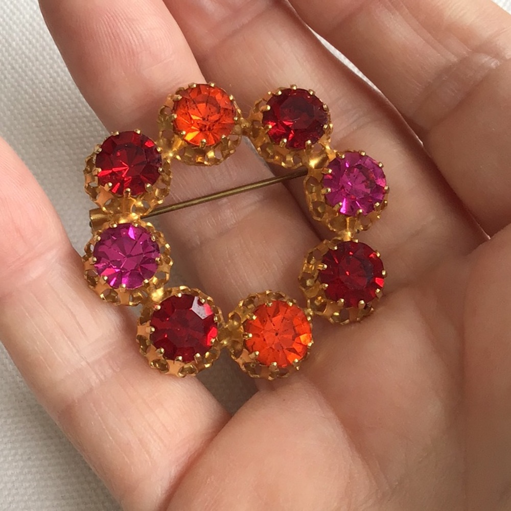 Vintage Austrian Rhinestone Brooch - Picture 2 of 4